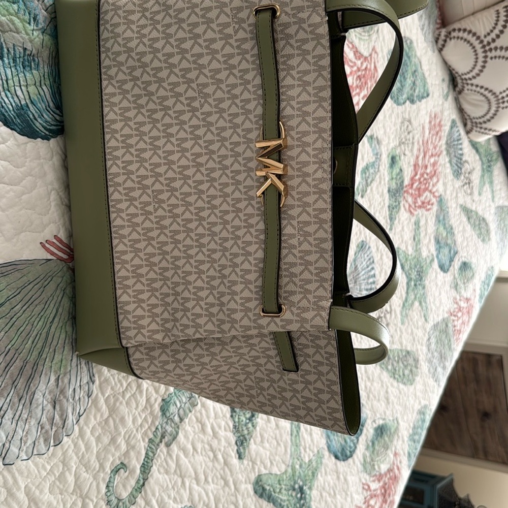 Michael Kors Green and Gray Women's Tote Bag